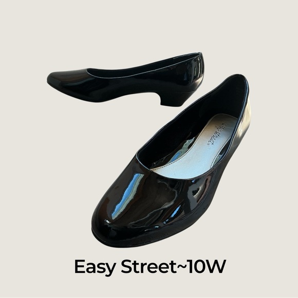 Easy Street Classic Black Workwear Pumps | Comfort Cushioned Low Heel | 10W - Picture 1 of 12